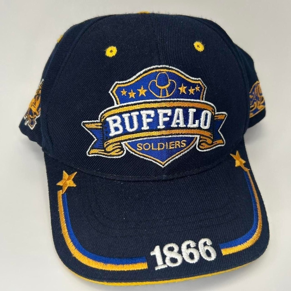 Buffalo Soldiers 9th 10th Ready & Forward Cap Embroidery Adjustable Black